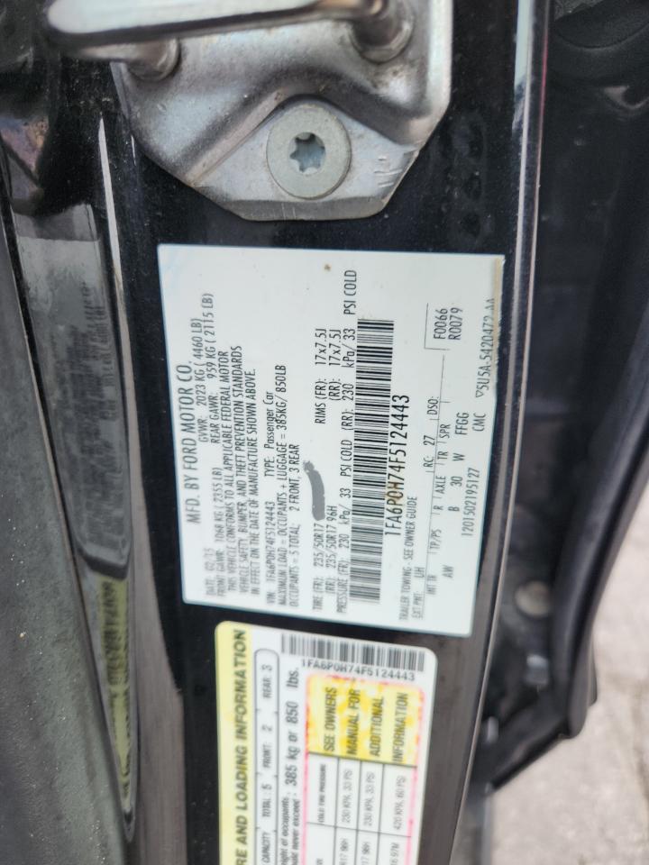 2015 Ford Fusion Se VIN: 1FA6P0H74F5124443 Lot: 83848685