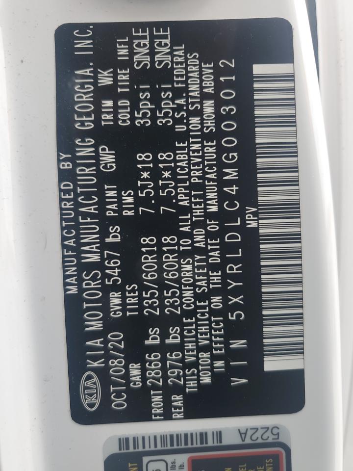 2021 Kia Sorento S VIN: 5XYRLDLC4MG003012 Lot: 83792005