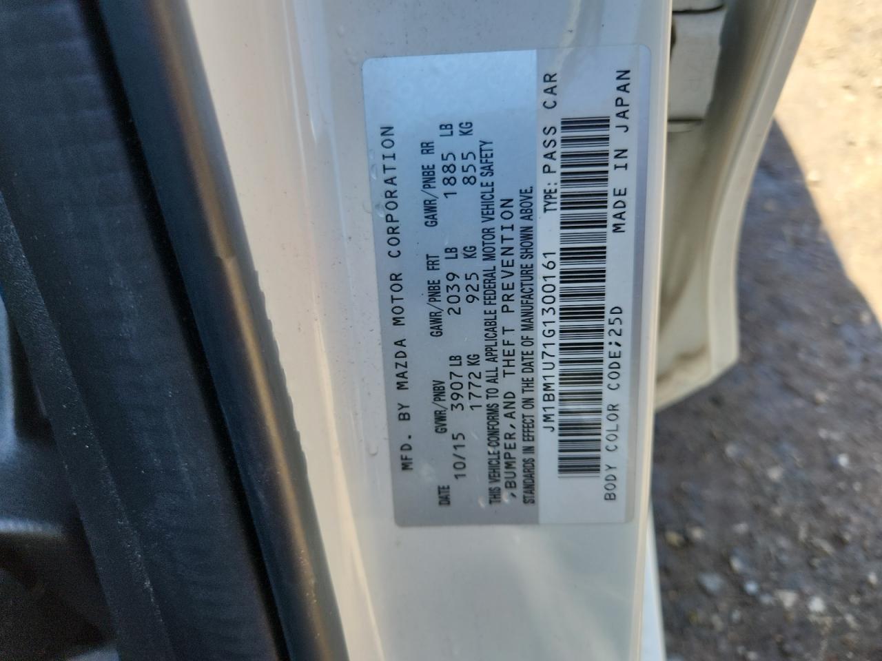 2016 Mazda 3 Sport VIN: JM1BM1U71G1300161 Lot: 71637005