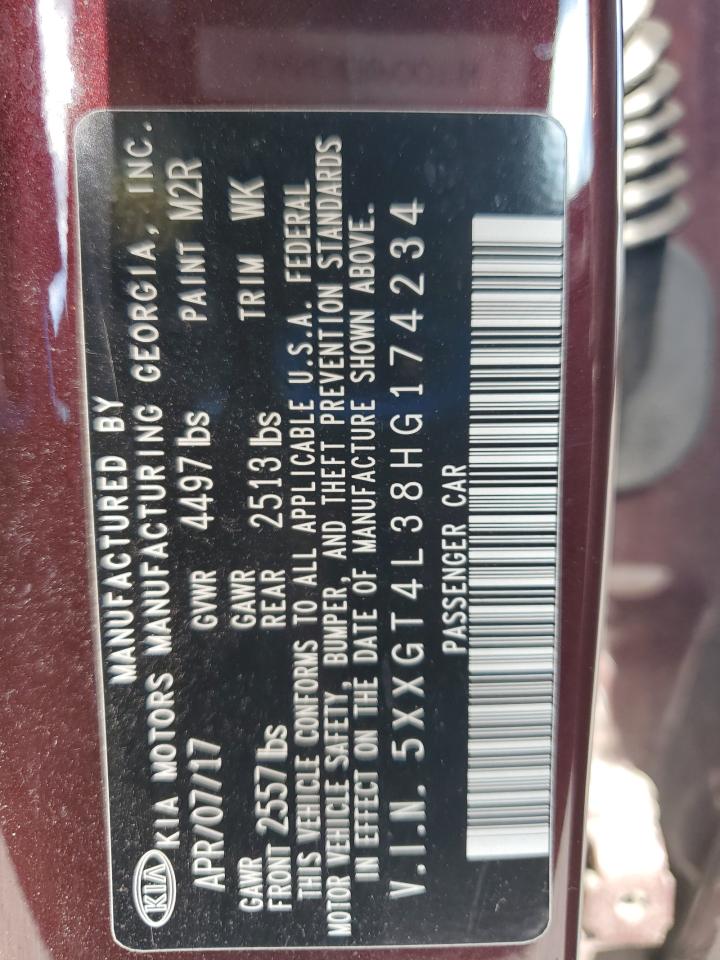 2017 Kia Optima Lx VIN: 5XXGT4L38HG174234 Lot: 71390945