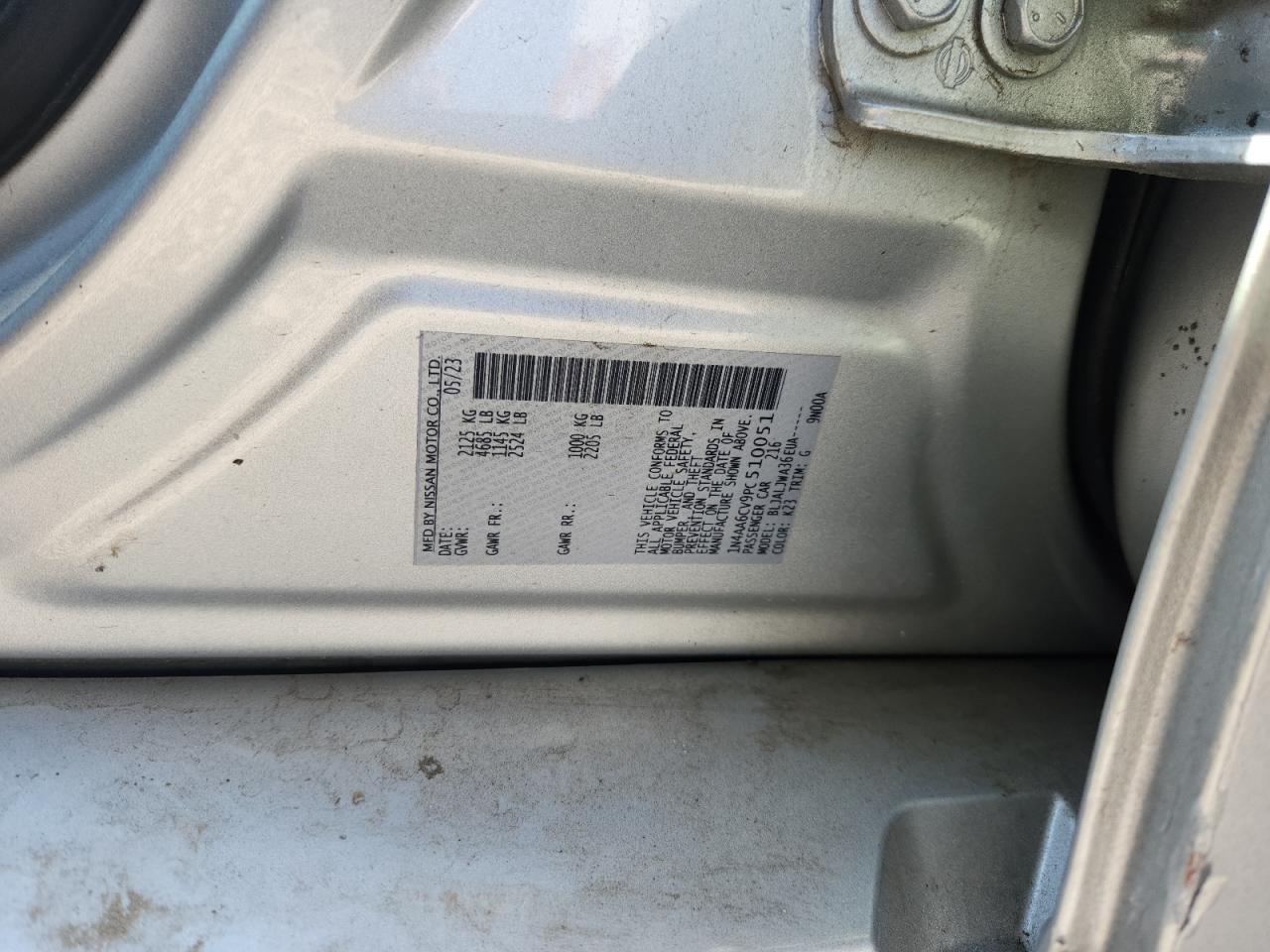 2023 Nissan Maxima Sv VIN: 1N4AA6CV9PC510051 Lot: 71851455