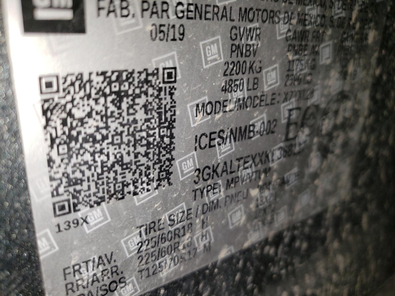 2019 GMC Terrain Sle VIN: 3GKALTEXXKL368117 Lot: 71660795