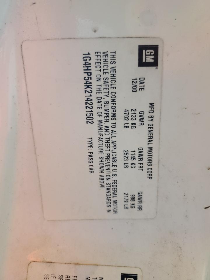 2001 Buick Lesabre Custom VIN: 1G4HP54K214221502 Lot: 80014775