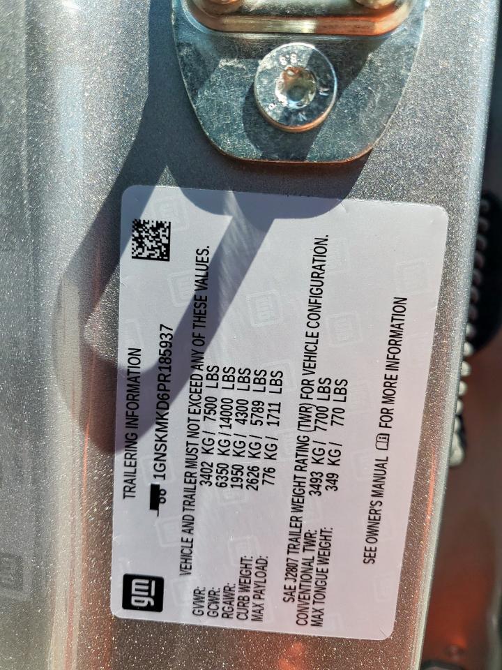 2023 Chevrolet Tahoe K1500 Ls VIN: 1GNSKMKD6PR185937 Lot: 72081985