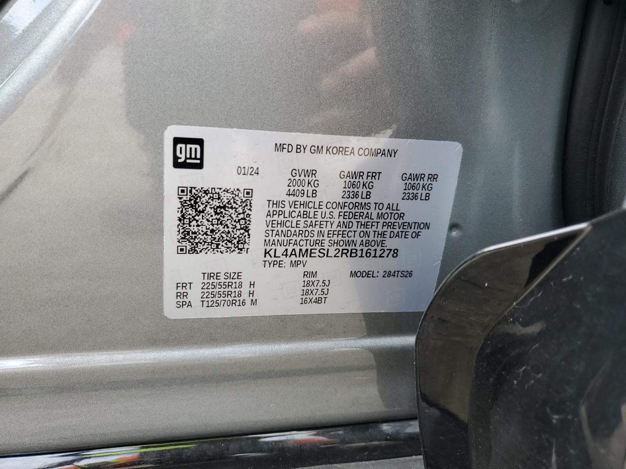 2024 Buick Encore Gx Sport Touring VIN: KL4AMESL2RB161278 Lot: 70701485