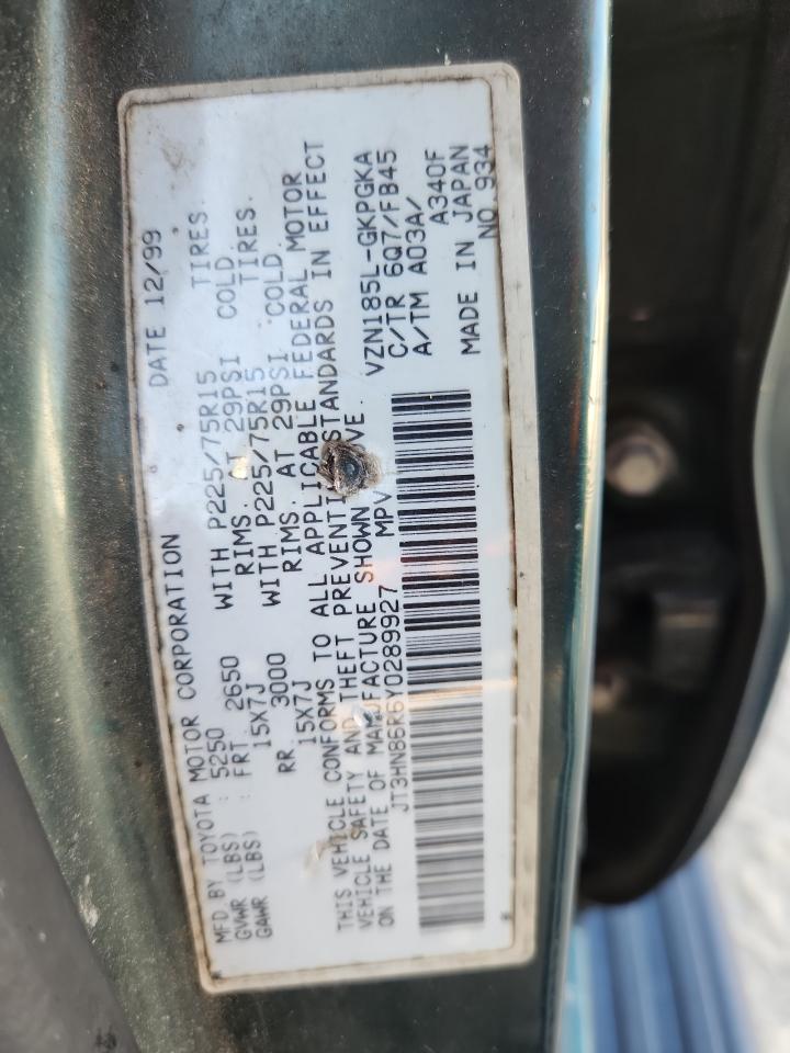 2000 Toyota 4Runner Sr5 VIN: JT3HN86R6Y0289927 Lot: 81139855