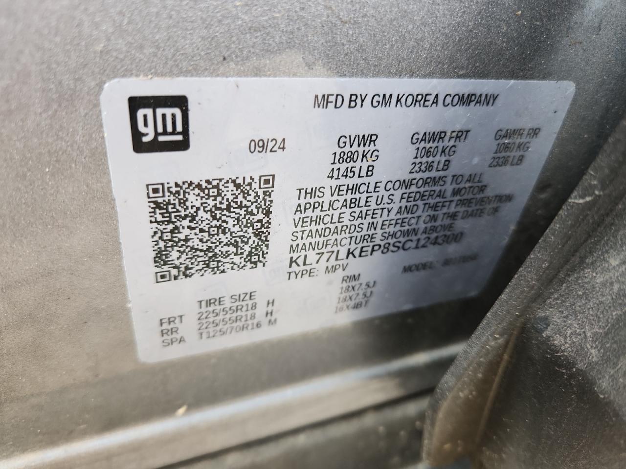 2025 Chevrolet Trax Activ VIN: KL77LKEP8SC124300 Lot: 84442185