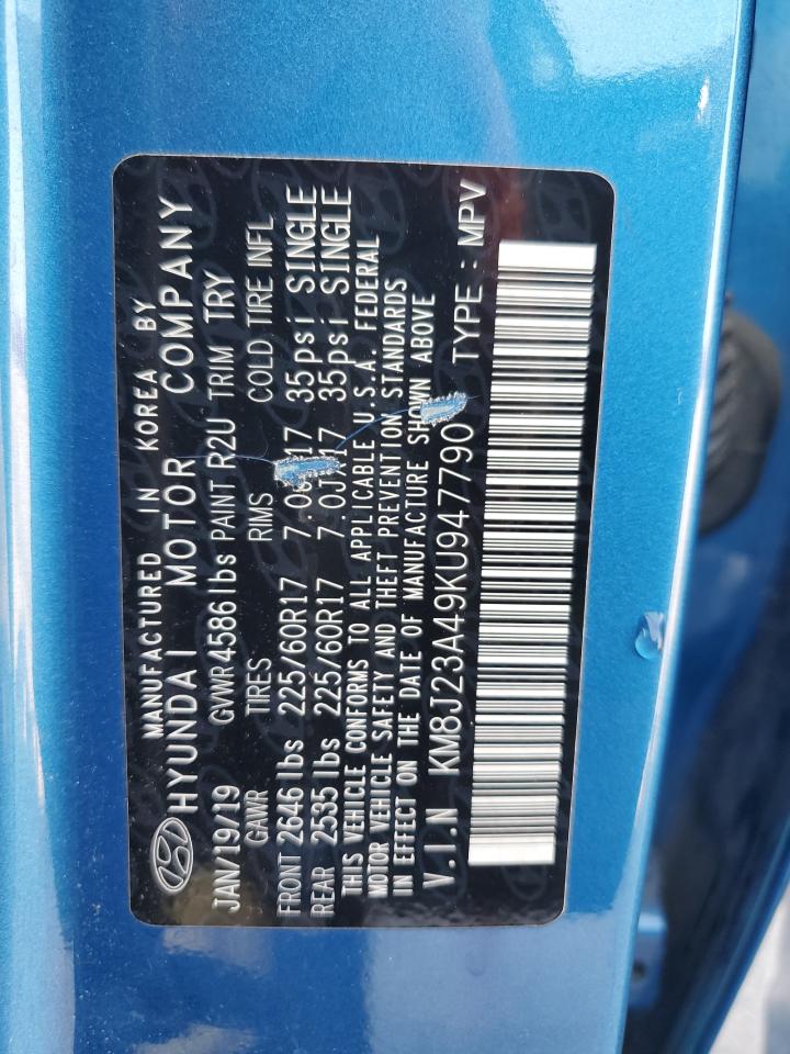 2019 Hyundai Tucson Se VIN: KM8J23A49KU947790 Lot: 81069175