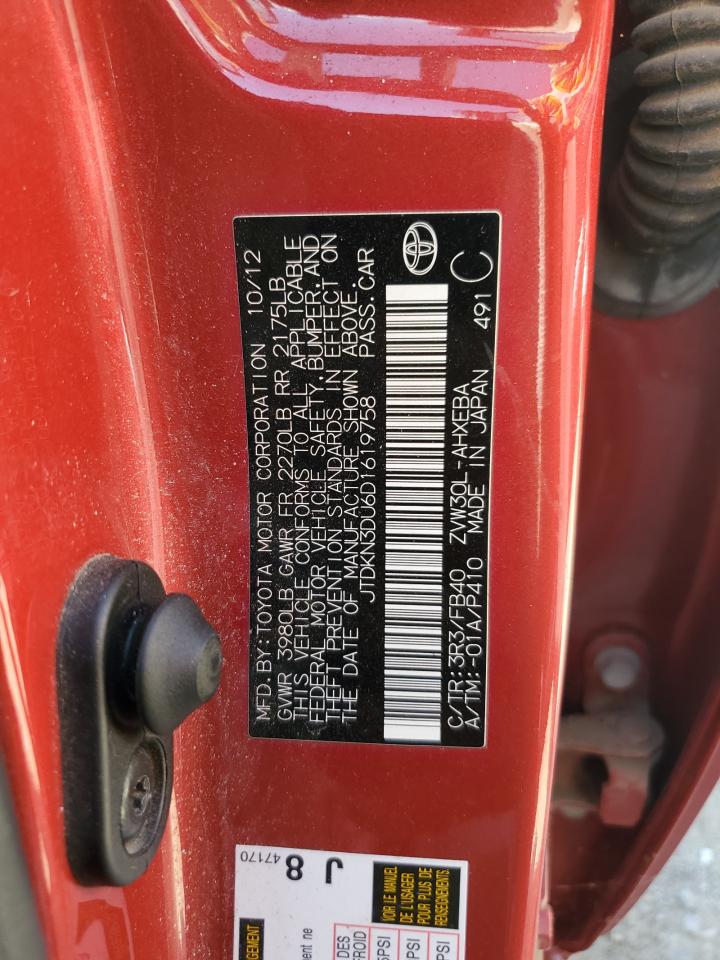 2013 Toyota Prius VIN: JTDKN3DU6D1619758 Lot: 84207705