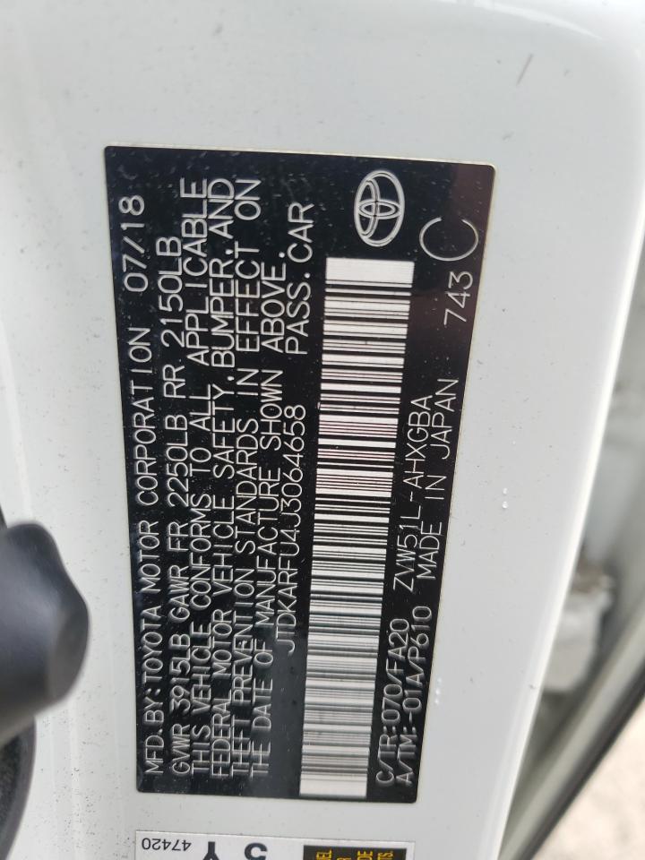 2018 Toyota Prius VIN: JTDKARFU4J3064658 Lot: 80194025