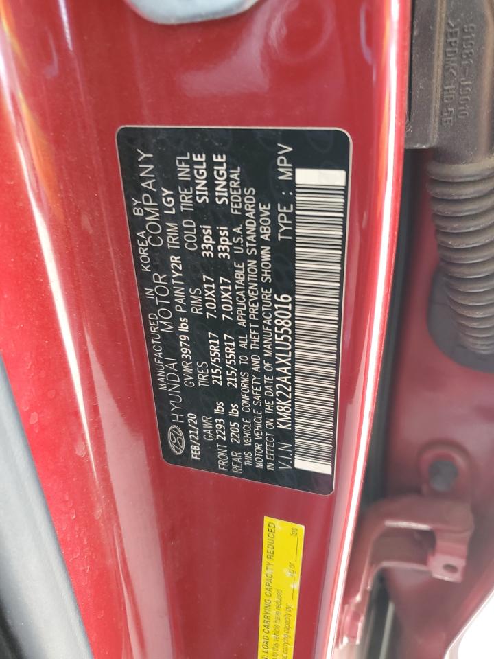 2020 Hyundai Kona Sel VIN: KM8K22AAXLU558016 Lot: 71003625