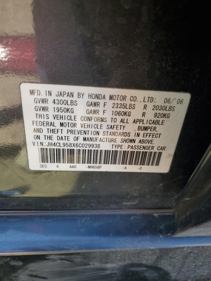 2006 Acura Tsx VIN: JH4CL958X6C029938 Lot: 81798605