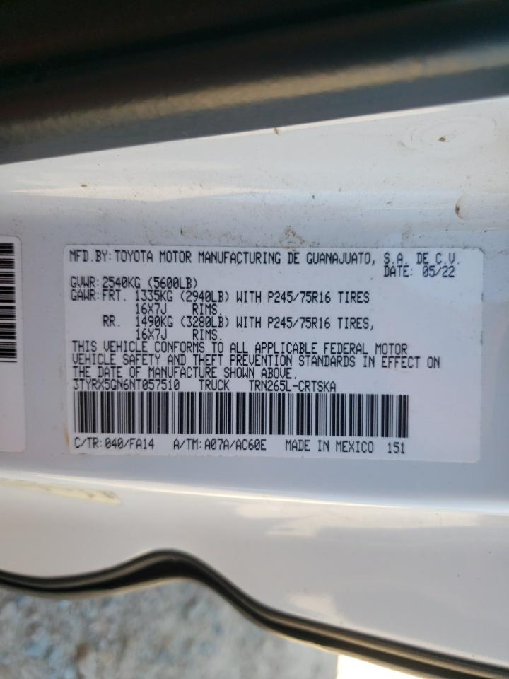 2022 Toyota Tacoma Access Cab VIN: 3TYRX5GN6NT057510 Lot: 80261785