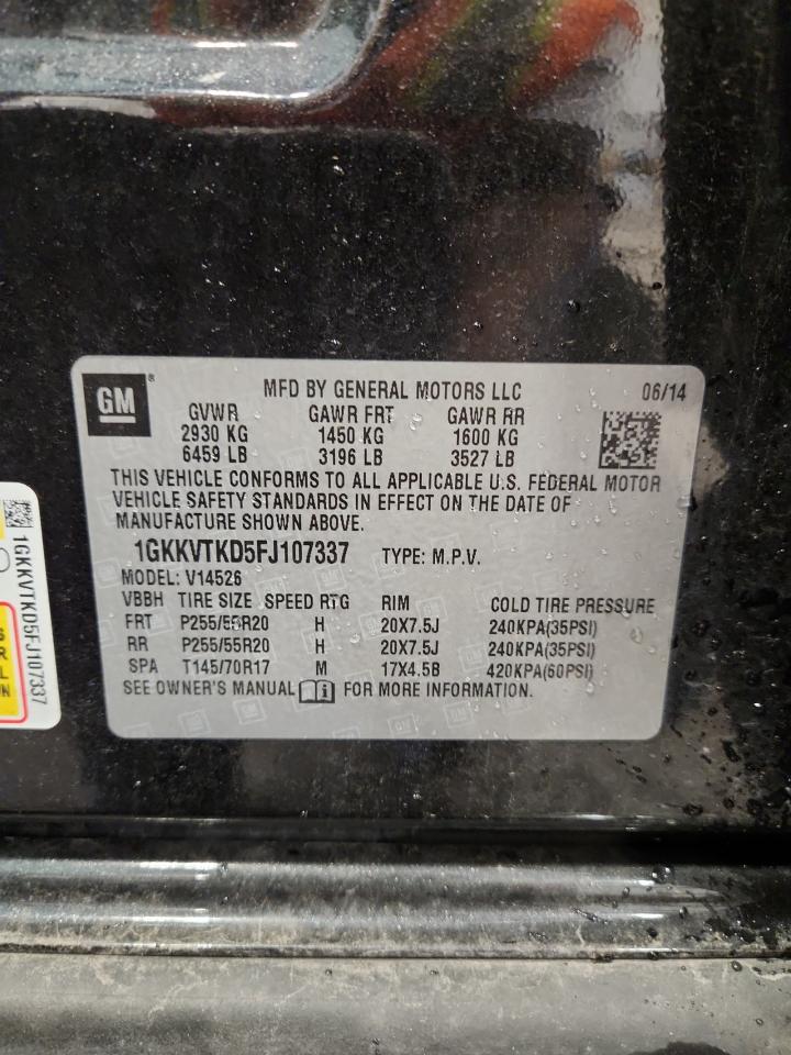 2015 GMC Acadia Denali VIN: 1GKKVTKD5FJ107337 Lot: 81403155