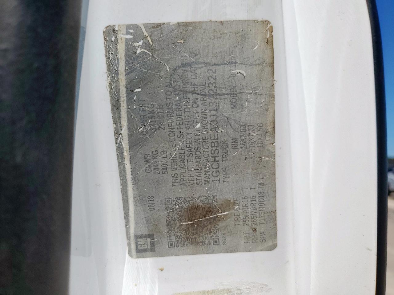 2018 Chevrolet Colorado VIN: 1GCHSBEA0J1322322 Lot: 71205485