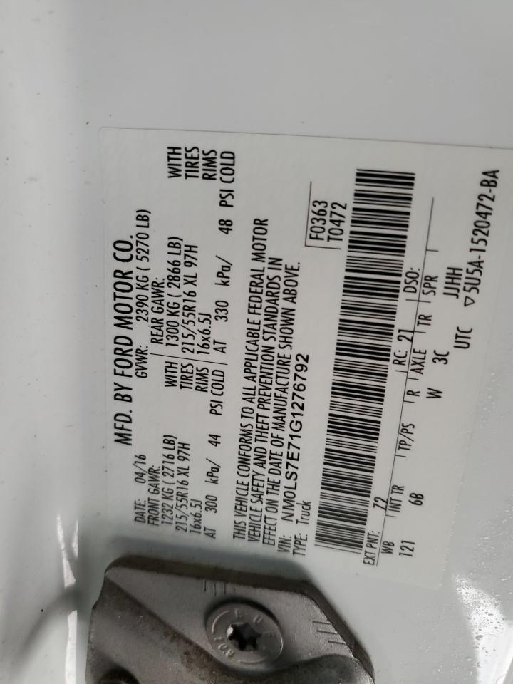 2016 Ford Transit Connect Xl VIN: NM0LS7E71G1276792 Lot: 71129265