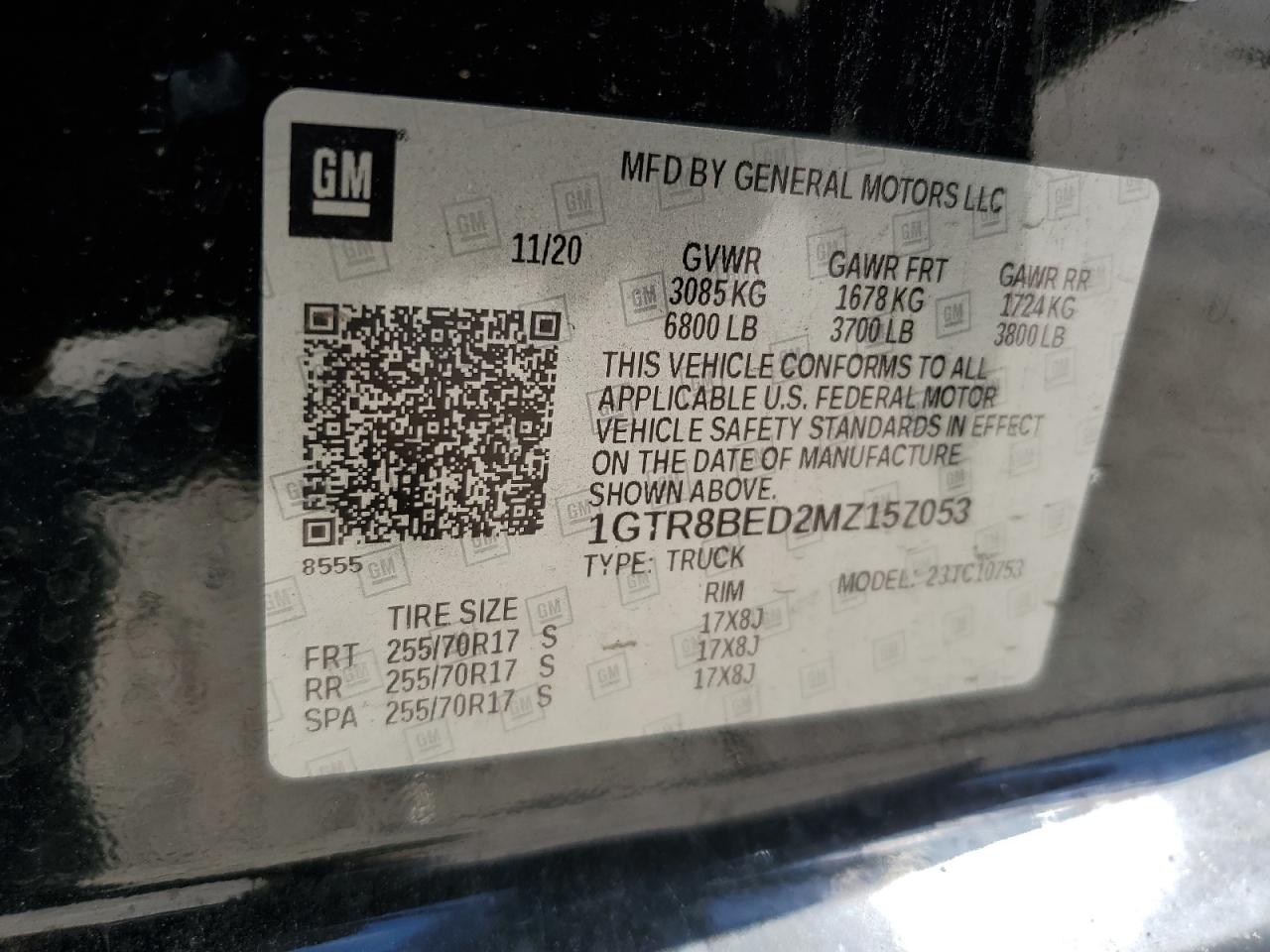 2021 GMC Sierra C1500 Sle VIN: 1GTR8BED2MZ157053 Lot: 81482625