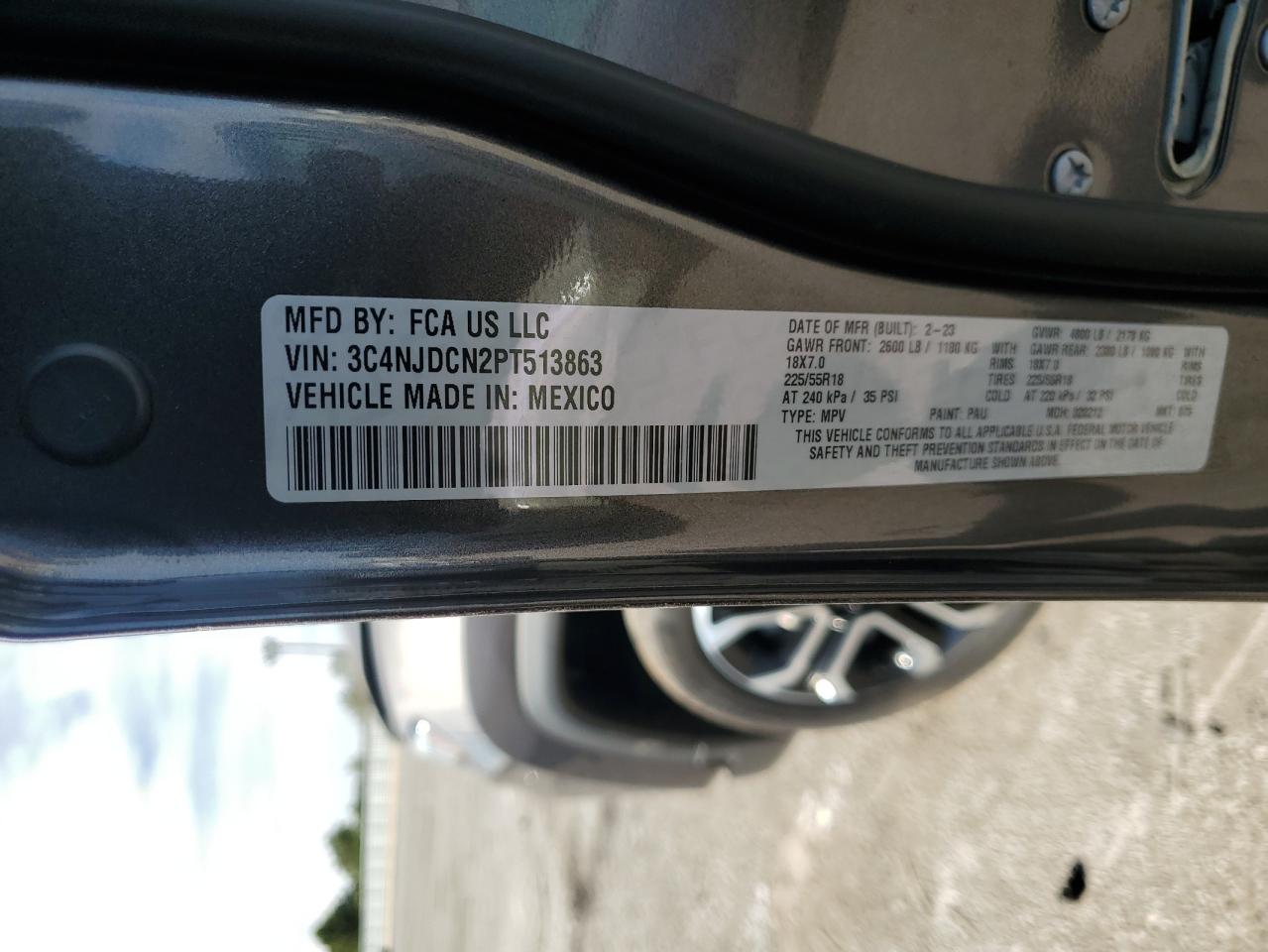 2023 Jeep Compass Limited VIN: 3C4NJDCN2PT513863 Lot: 71869115