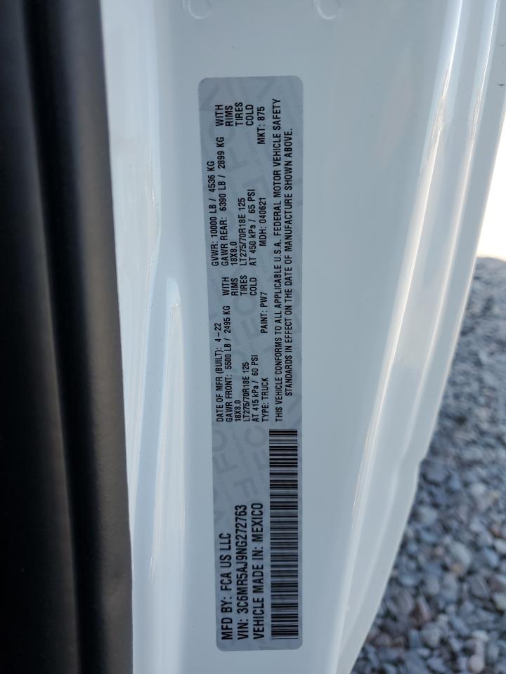 2022 Ram 2500 Tradesman VIN: 3C6MR5AJ9NG272763 Lot: 71840645