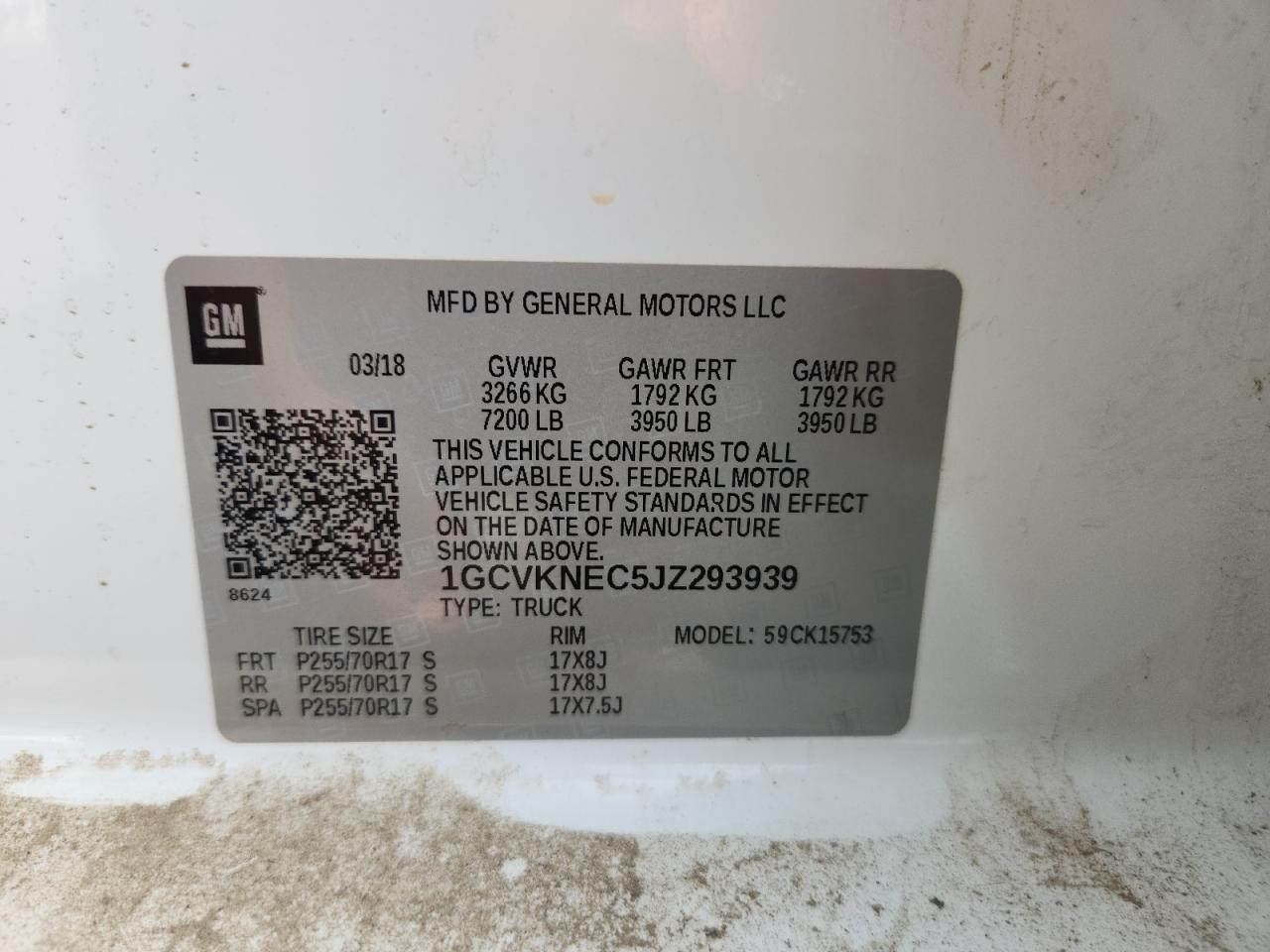 2018 Chevrolet Silverado K1500 VIN: 1GCVKNEC5JZ293939 Lot: 71976635