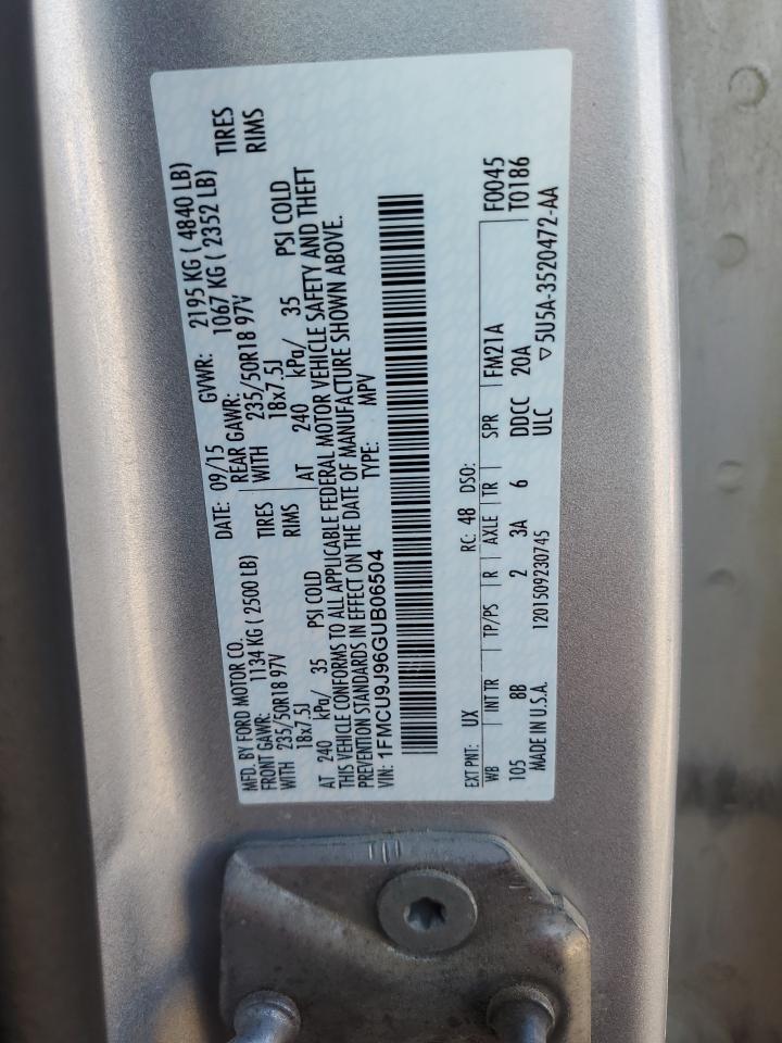 2016 Ford Escape Titanium VIN: 1FMCU9J96GUB06504 Lot: 80344525