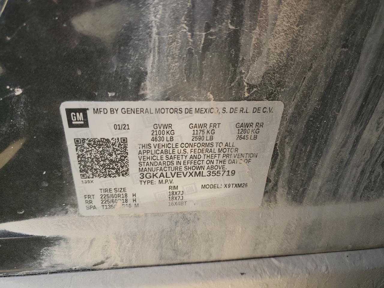 2021 GMC Terrain Slt VIN: 3GKALVEVXML355719 Lot: 81838395