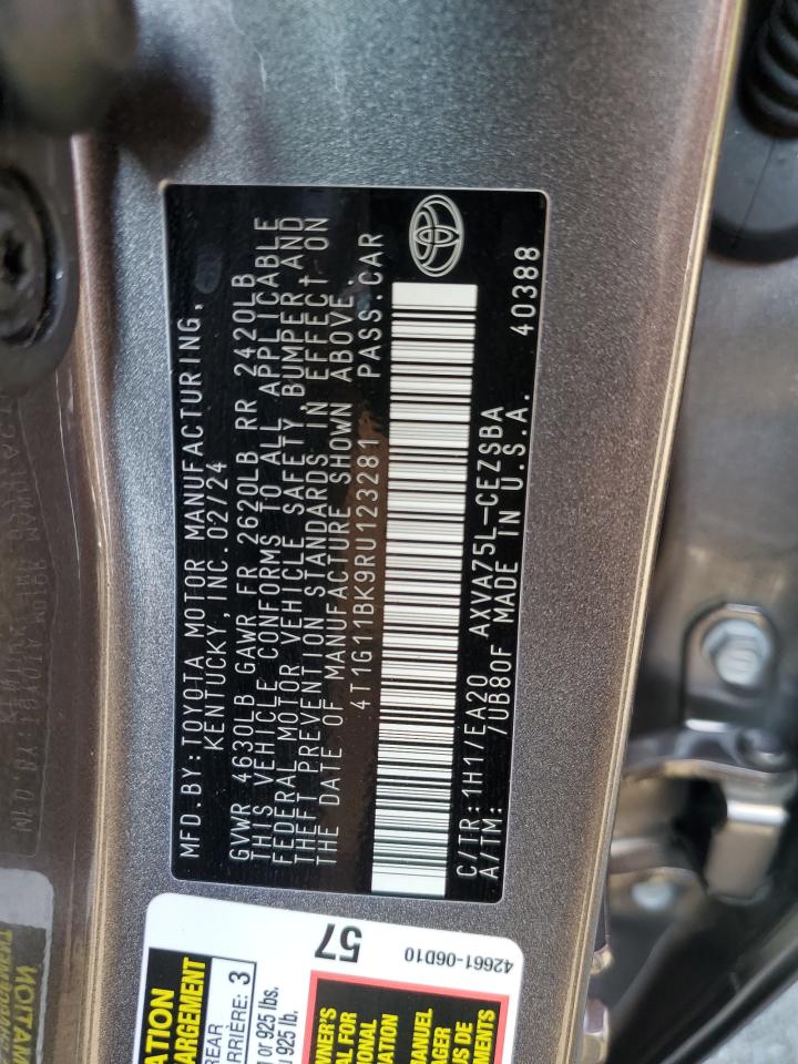 2024 Toyota Camry Se Night Shade VIN: 4T1G11BK9RU123281 Lot: 81653585