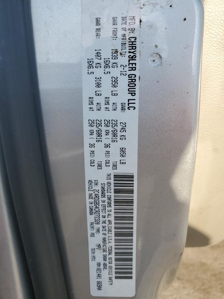 2012 Dodge Grand Caravan Se VIN: 2C4RDGBG4CR272320 Lot: 81276385