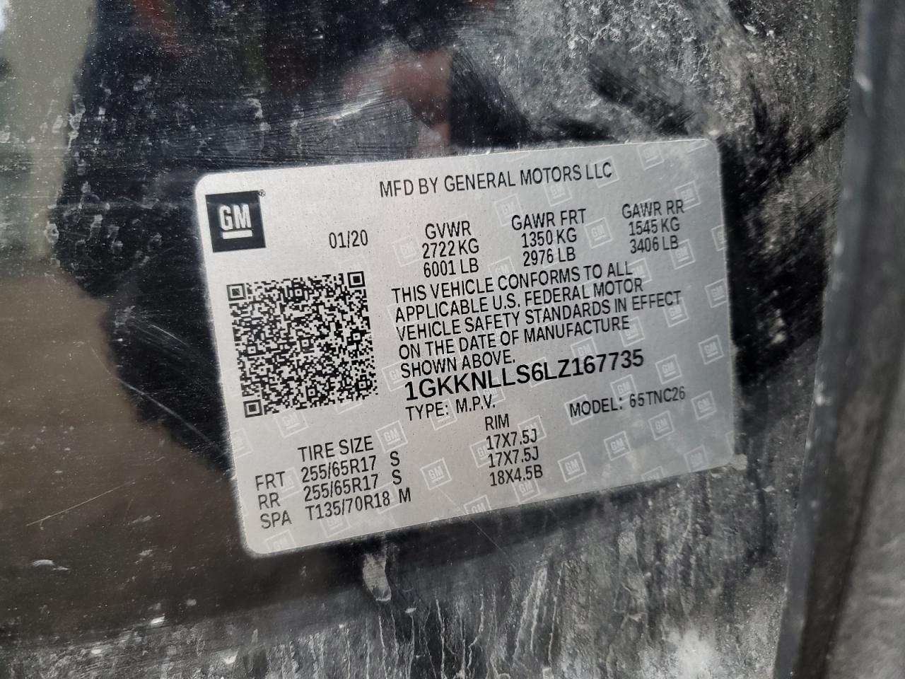 2020 GMC Acadia At4 VIN: 1GKKNLLS6LZ167735 Lot: 81090295