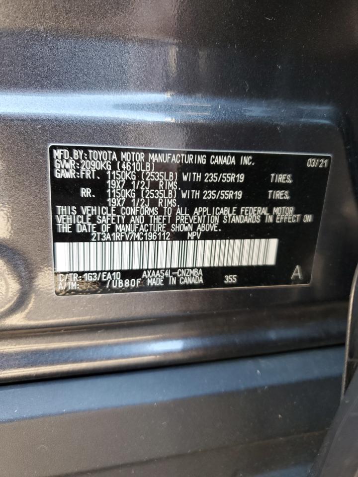 2021 Toyota Rav4 Xle Premium VIN: 2T3A1RFV7MC196112 Lot: 80142565