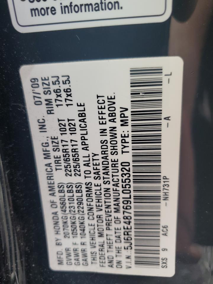 2009 Honda Cr-V Exl VIN: 5J6RE48769L055320 Lot: 84731225