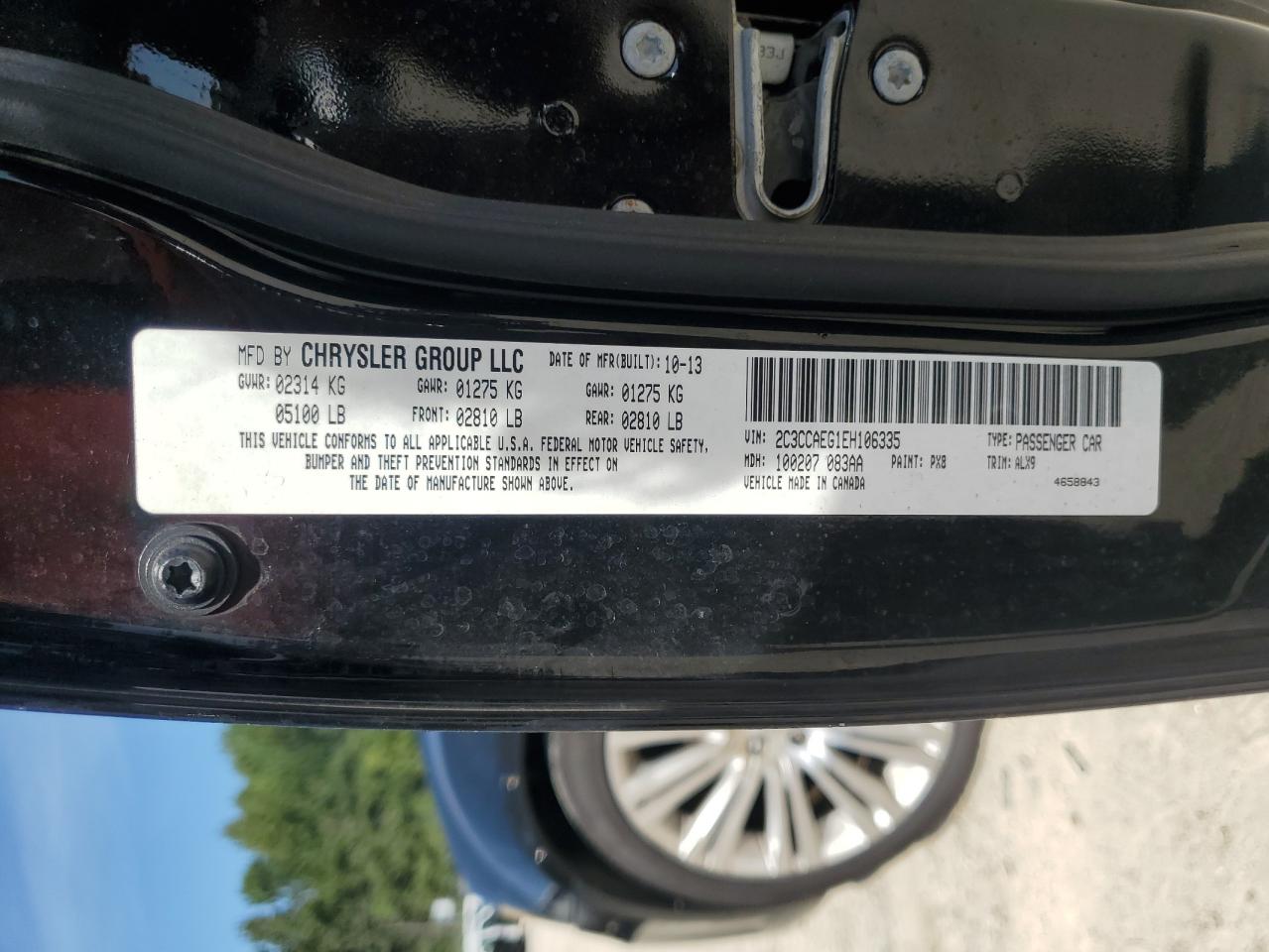 2014 Chrysler 300C VIN: 2C3CCAEG1EH106335 Lot: 81533035