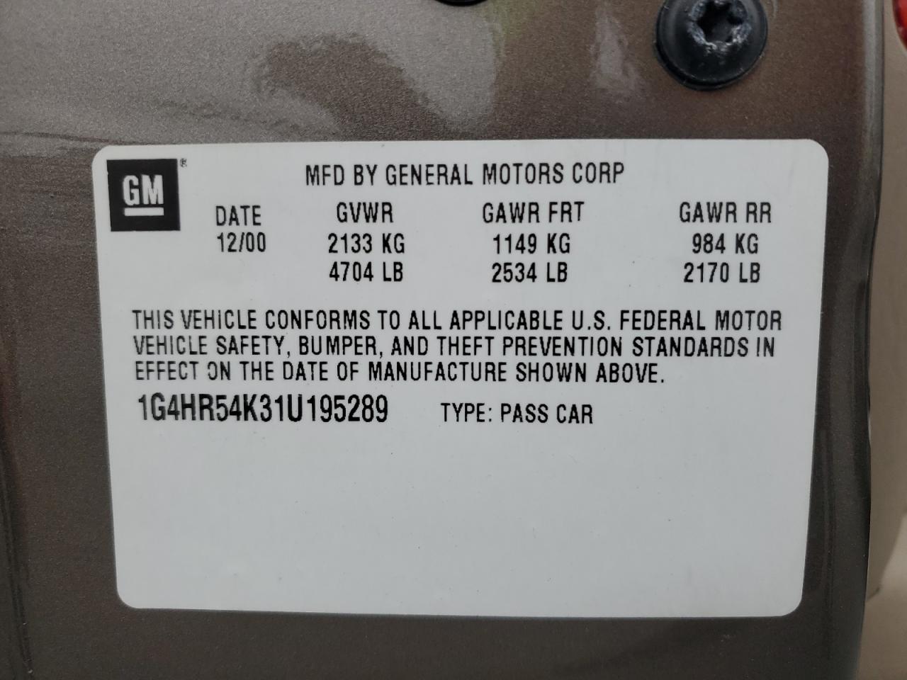 2001 Buick Lesabre Limited VIN: 1G4HR54K31U195289 Lot: 81250735