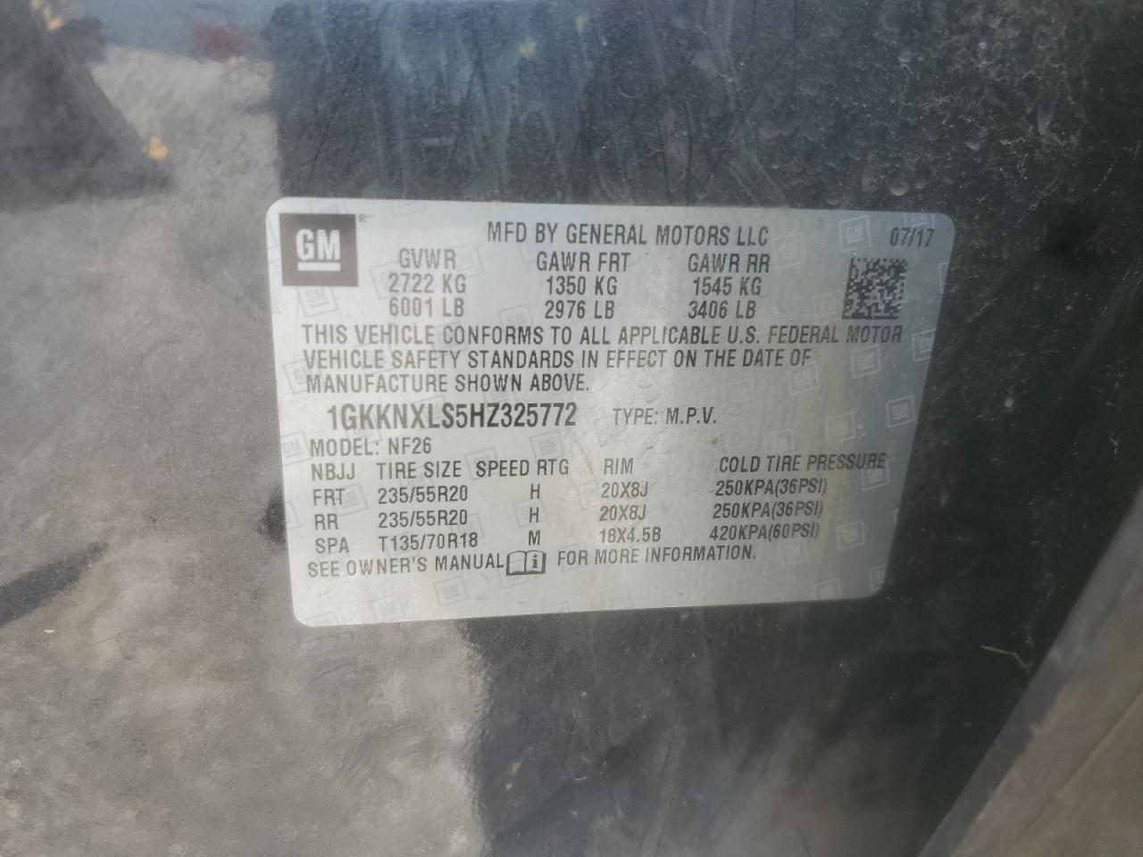 2017 GMC Acadia Denali VIN: 1GKKNXLS5HZ325772 Lot: 81309045