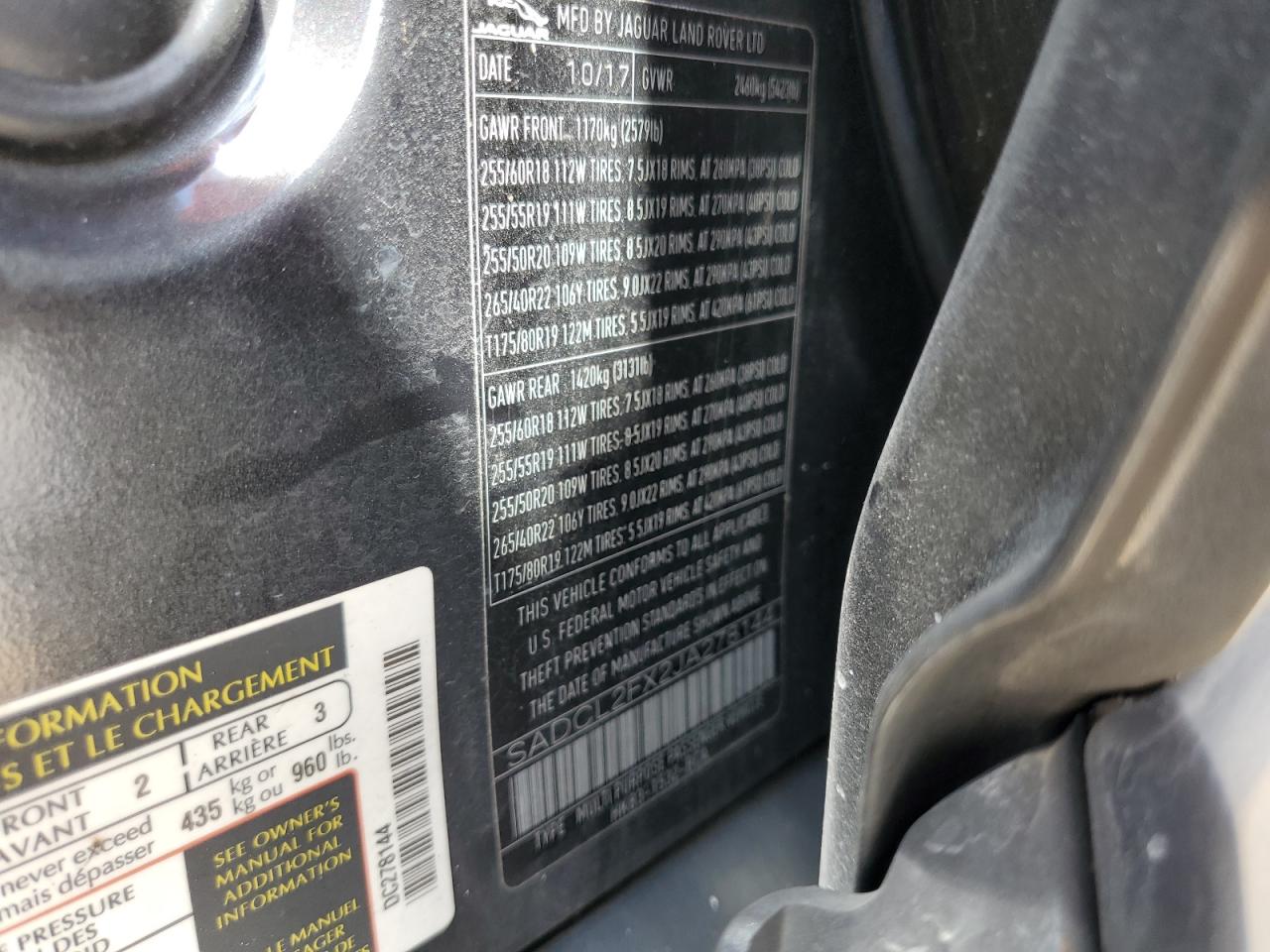 2018 Jaguar F-Pace R - Sport VIN: SADCL2FX2JA278144 Lot: 80441515