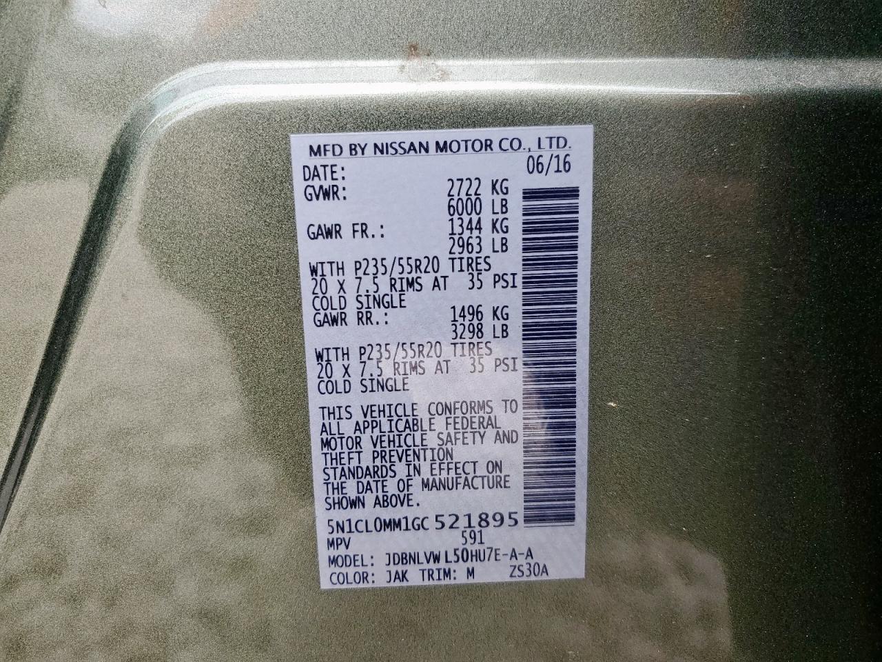 2016 Infiniti Qx60 Hybrid VIN: 5N1CL0MM1GC521895 Lot: 81266065