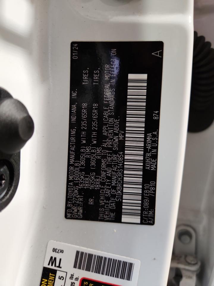 2024 Toyota Highlander Hybrid Xle VIN: 5TDKBRCH3RS140854 Lot: 71363255