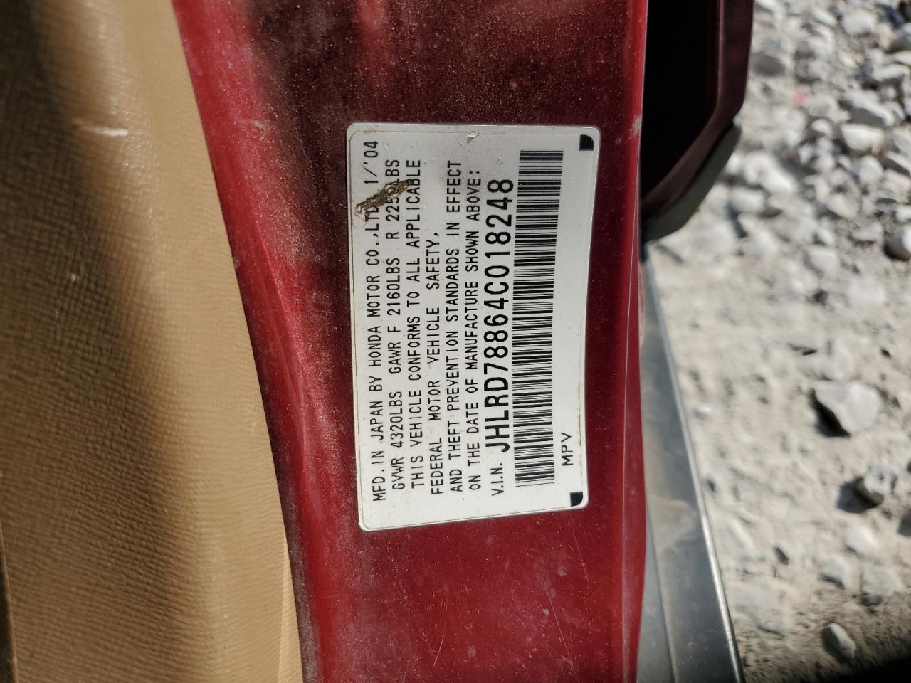 2004 Honda Cr-V Ex VIN: JHLRD78864C018248 Lot: 80870865