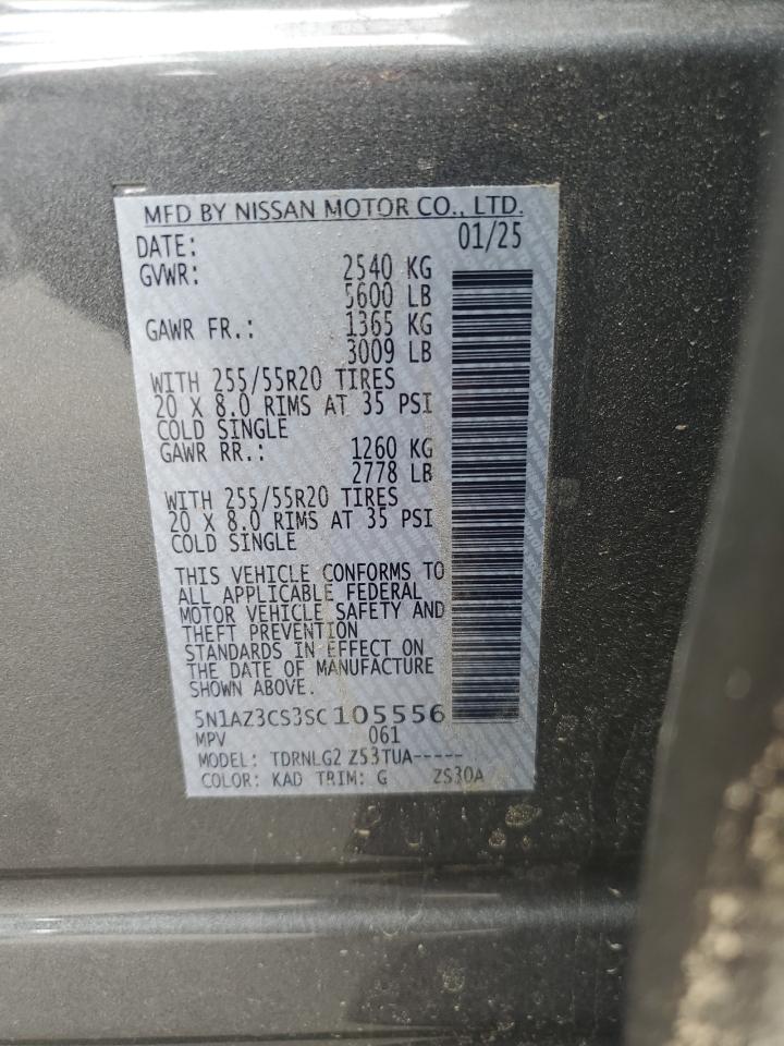 2025 Nissan Murano Sl VIN: 5N1AZ3CS3SC105556 Lot: 71608335