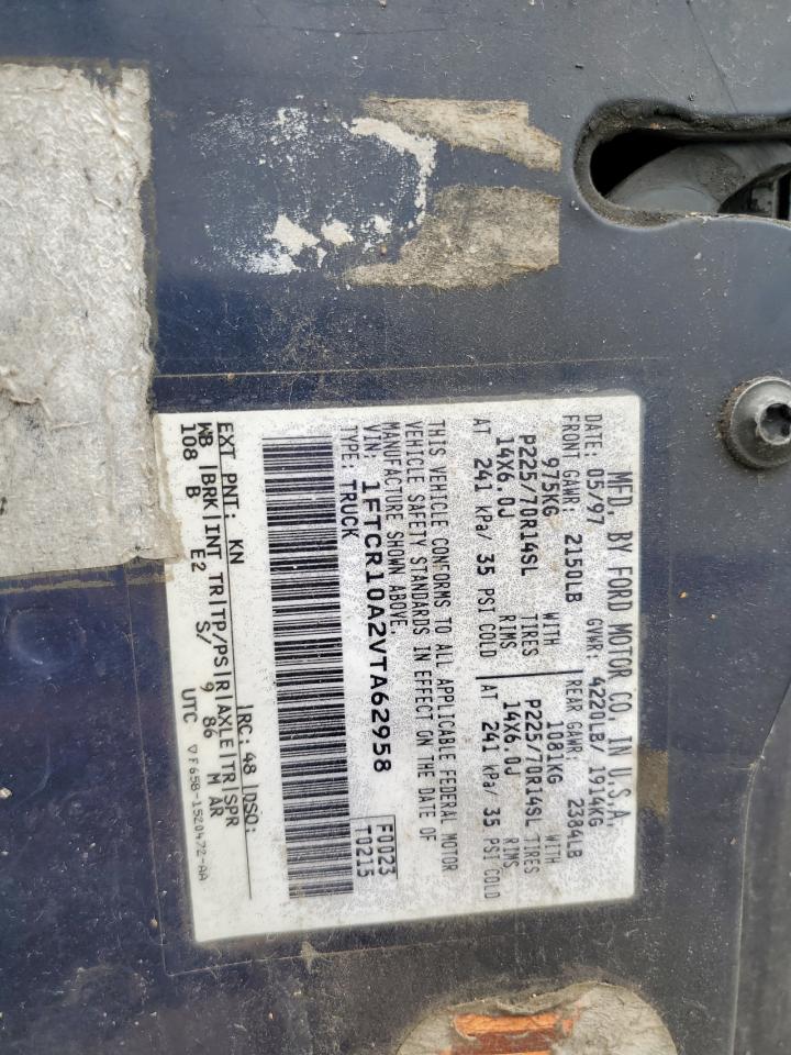 1997 Ford Ranger VIN: 1FTCR10A2VTA62958 Lot: 80546685