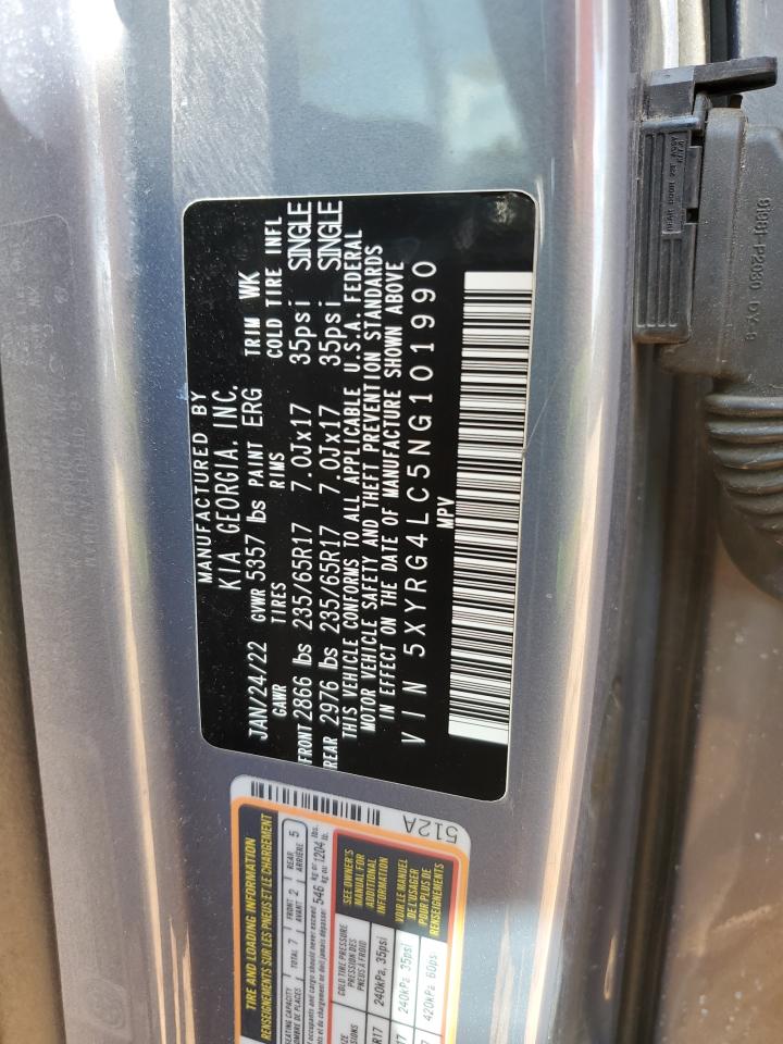 2022 Kia Sorento Lx VIN: 5XYRG4LC5NG101990 Lot: 80450715