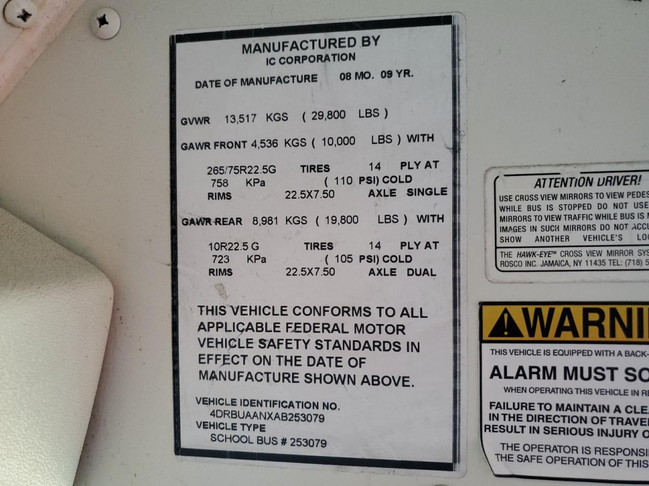 2010 Ic Corporation Ce Series School - School Bus VIN: 4DRBUAANXAB253079 Lot: 83871825