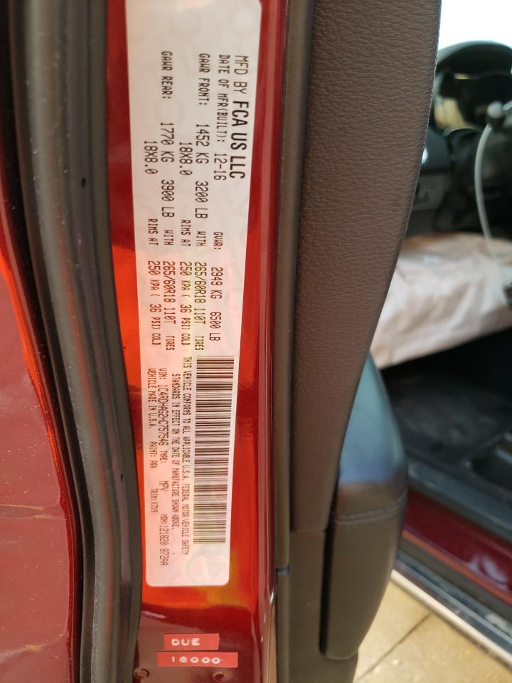 2017 Dodge Durango Sxt VIN: 1C4RDHAG2HC757546 Lot: 71286315