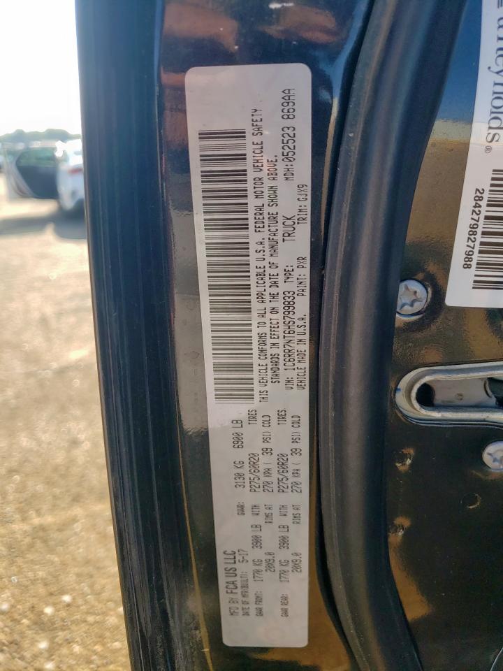 2017 Ram 1500 Laramie VIN: 1C6RR7NT6HS799833 Lot: 72049015