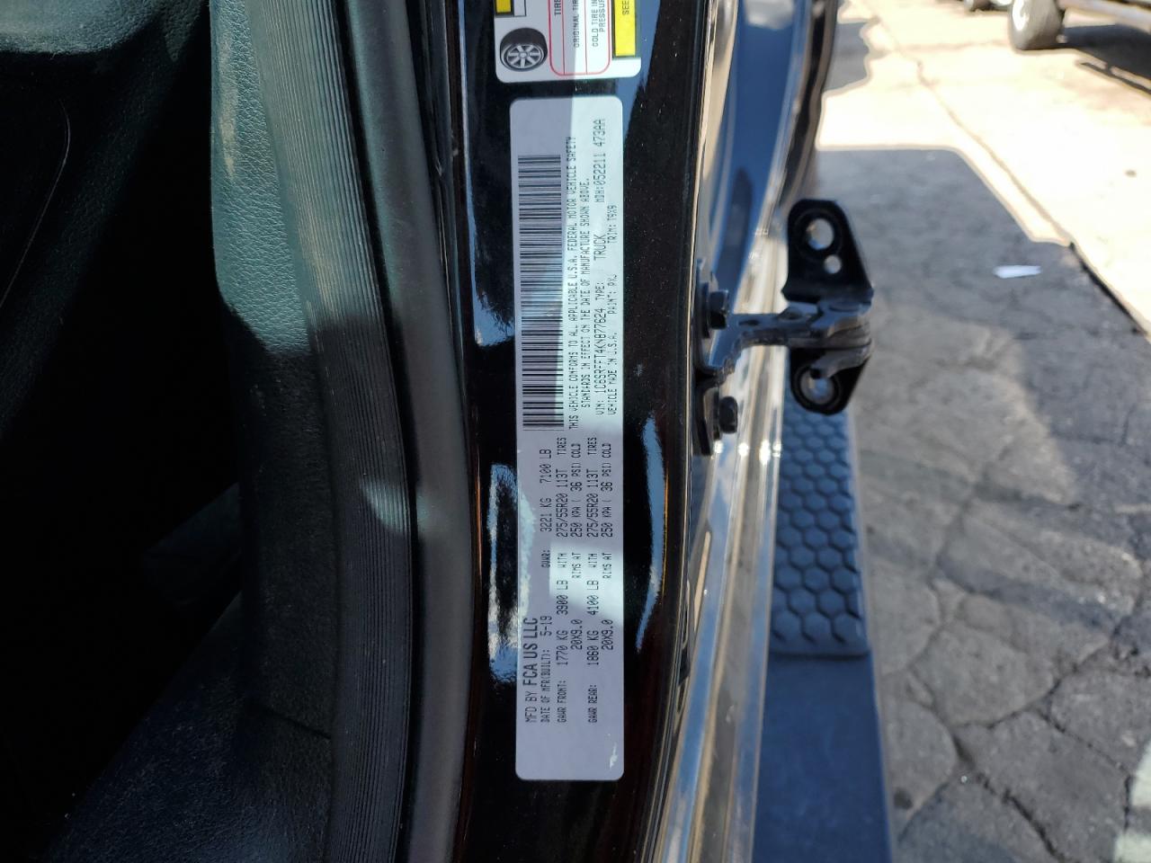 2019 Ram 1500 Big Horn/Lone Star VIN: 1C6SRFFT4KN877624 Lot: 83979145