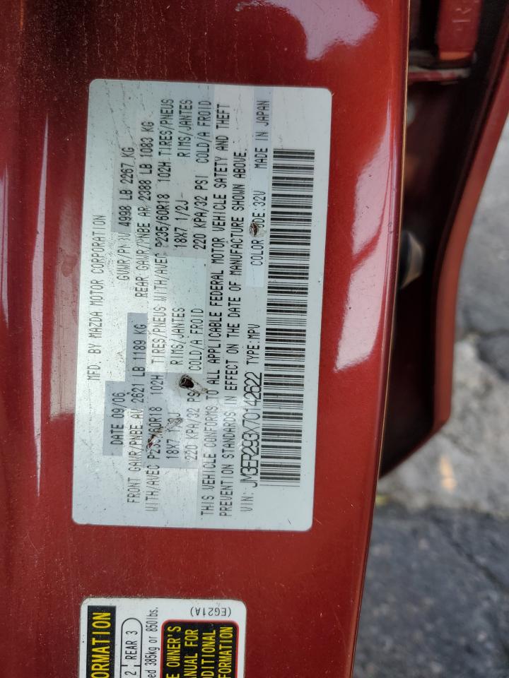 2007 Mazda Cx-7 VIN: JM3ER293X70142622 Lot: 71545915