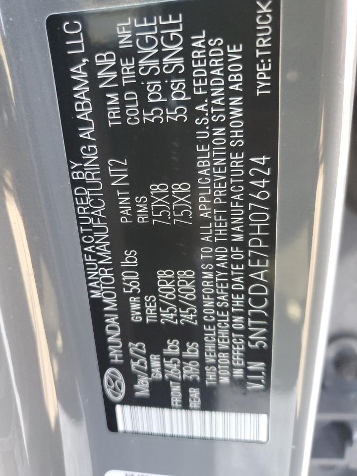 2023 Hyundai Santa Cruz Sel VIN: 5NTJCDAE7PH076424 Lot: 81056155