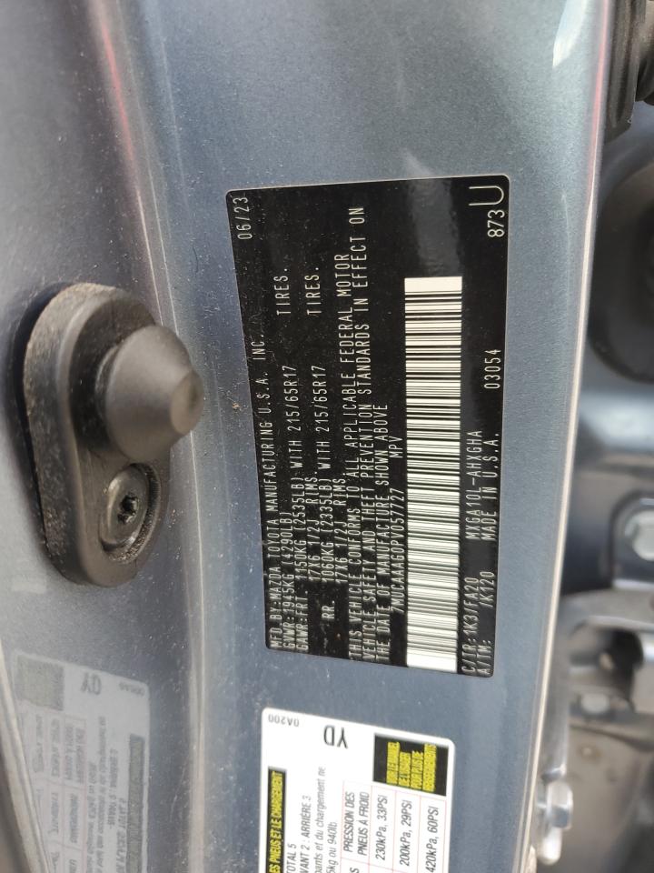 2023 Toyota Corolla Cross Le VIN: 7MUCAAAG0PV057727 Lot: 71827365