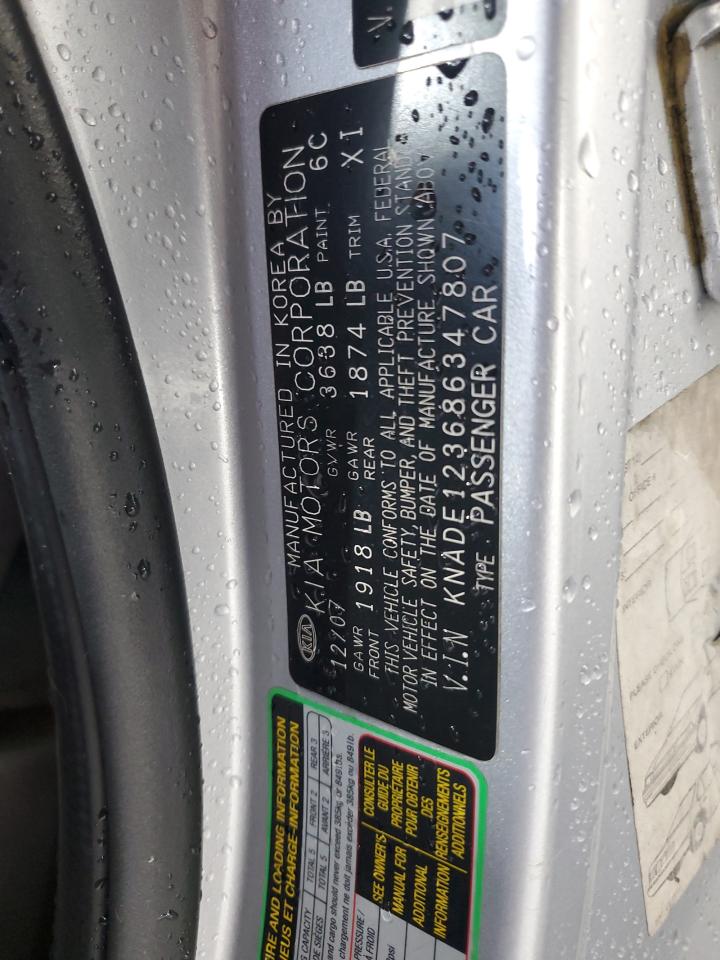 2008 Kia Rio Base VIN: KNADE123686347807 Lot: 84393835