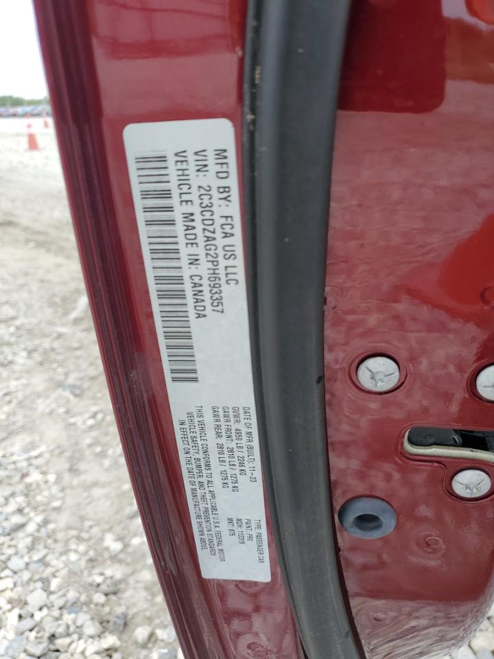 2023 Dodge Challenger Sxt VIN: 2C3CDZAG2PH693357 Lot: 71368495